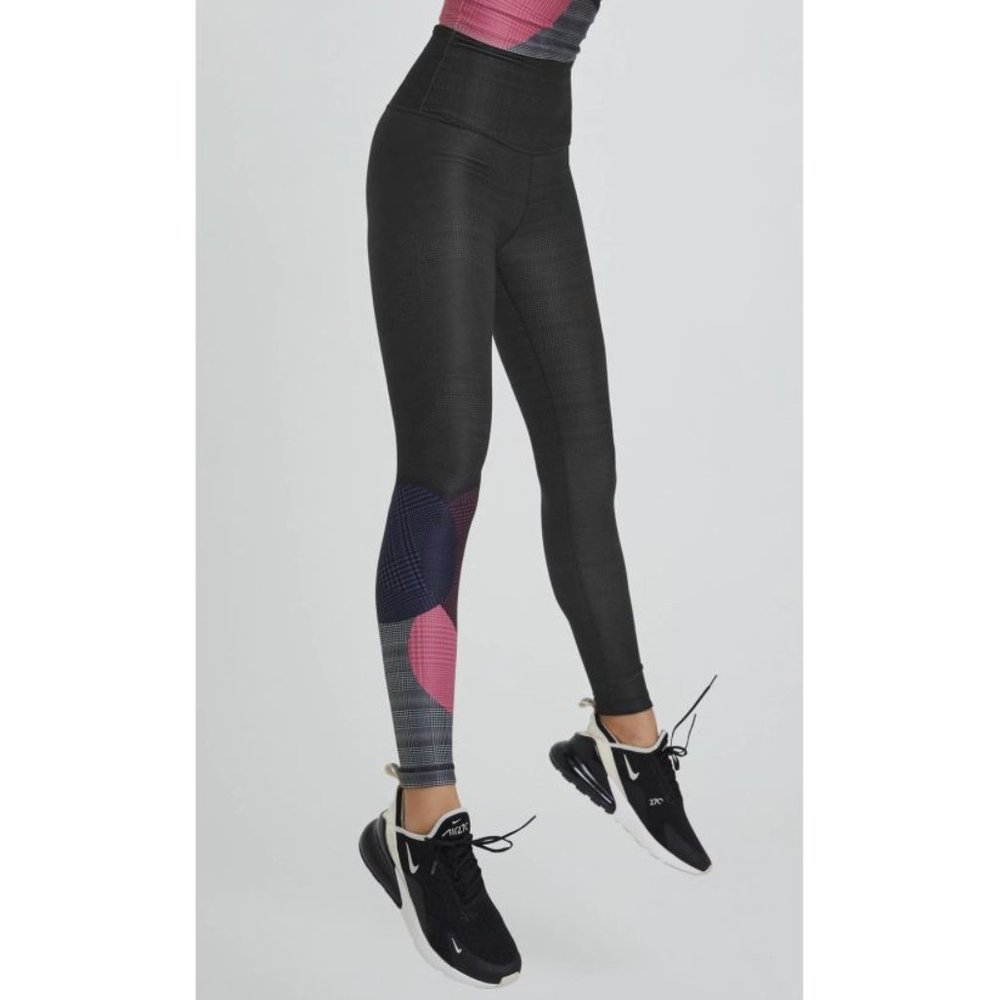 NEW Wear It To Heart High Waist Rise Leggings Charcoal Topsy Turvy Reversible XS